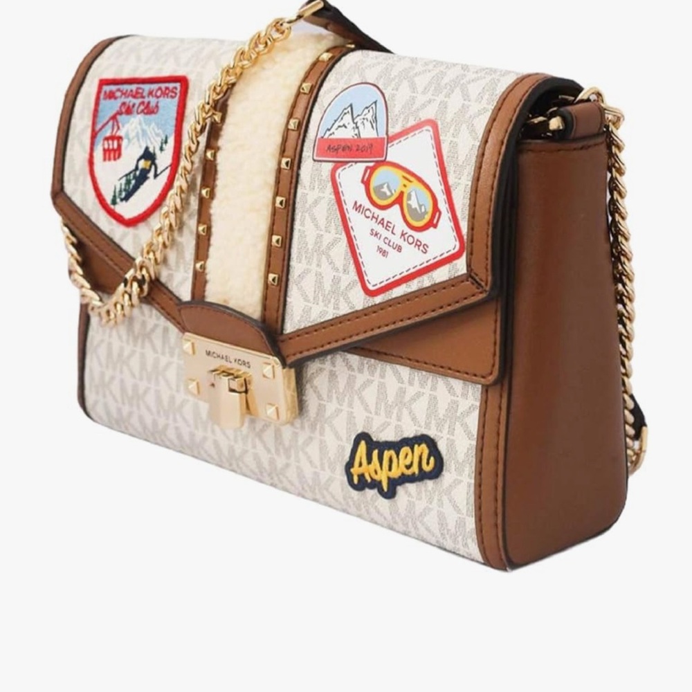 Michael Kors Brown and Cream Shoulder Bag